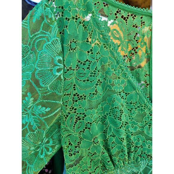 Tracy Reese x Anthropologie green lace dress 6 - Picture 3 of 9
